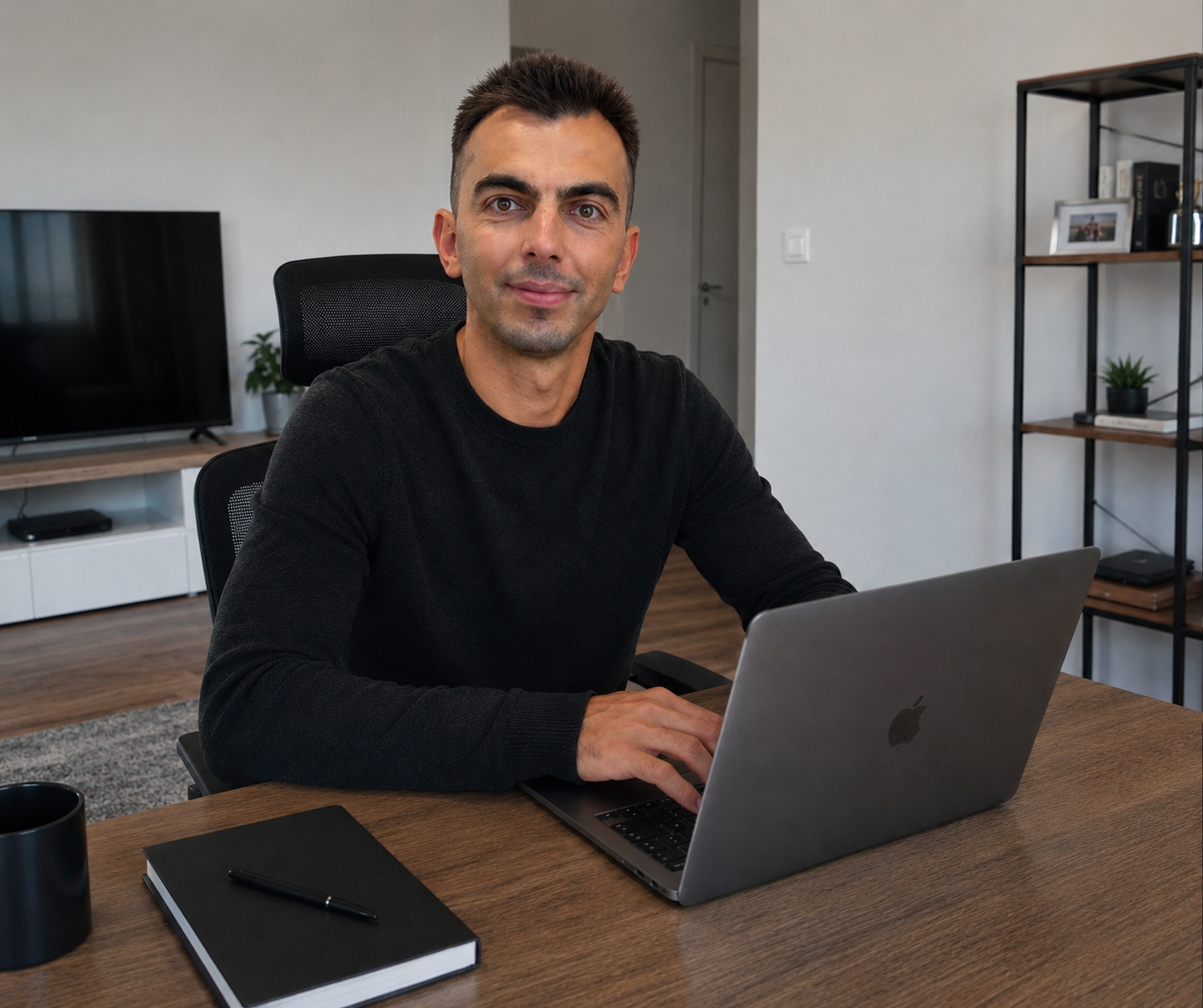 Viorel Bogasieru — office portrait with laptop